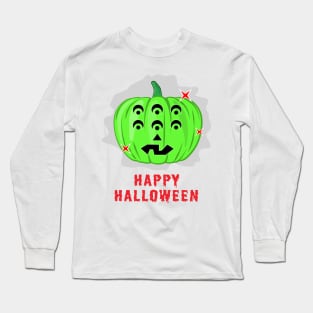 6-eyed Spooky Halloween Pumpkin Long Sleeve T-Shirt